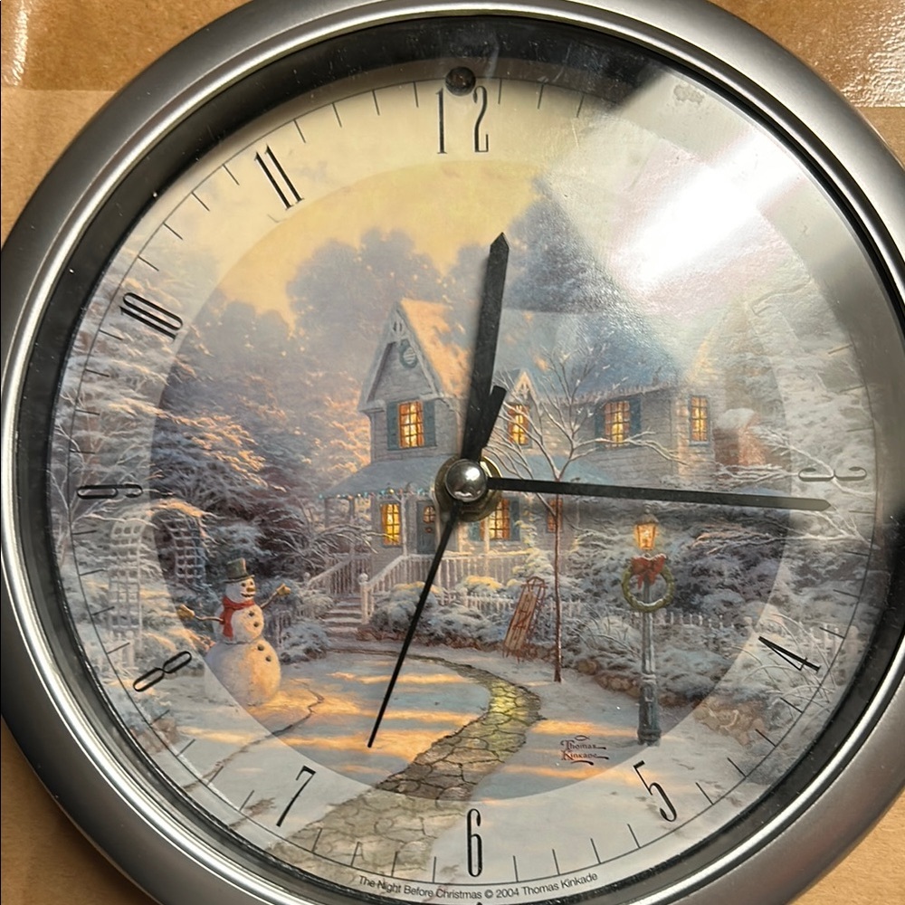 Thomas Kinkade Winter Scene Wall Clock